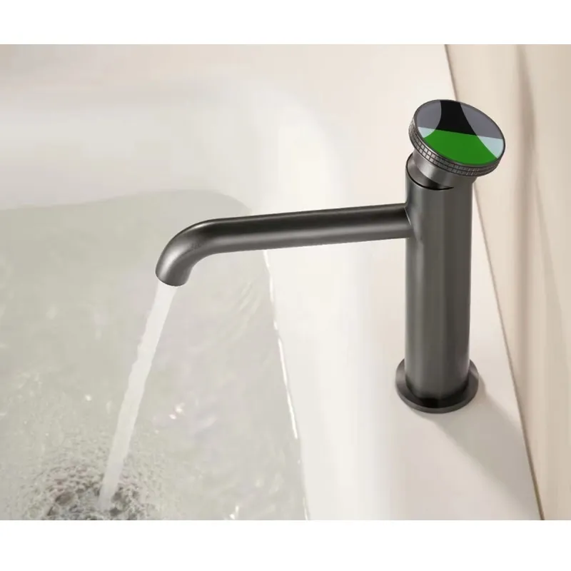 Смеситель для раковины Bronze de Luxe 9009GM-G, графит/зеленый