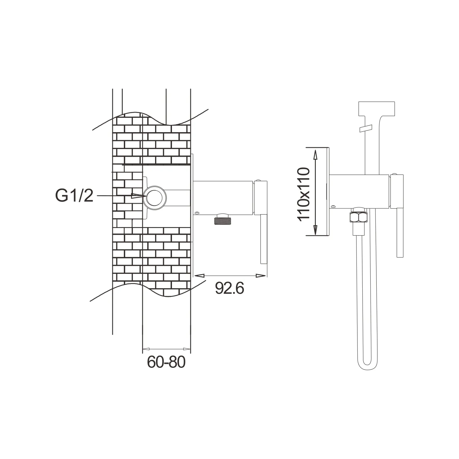 Гигиенический душ со смесителем Rose R245C, белый