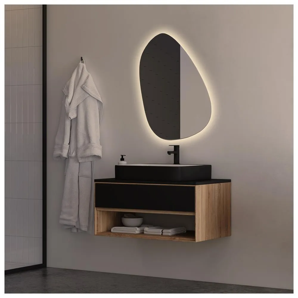 Зеркало Silver Mirrors Molecula-LiteТХ 569х796 (открытая подсветка, бесконтактный сенсор,тепл.холод.свет)