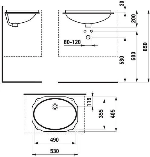 Раковина Laufen Birova 53х40,5 8.1119.1.000.000.1