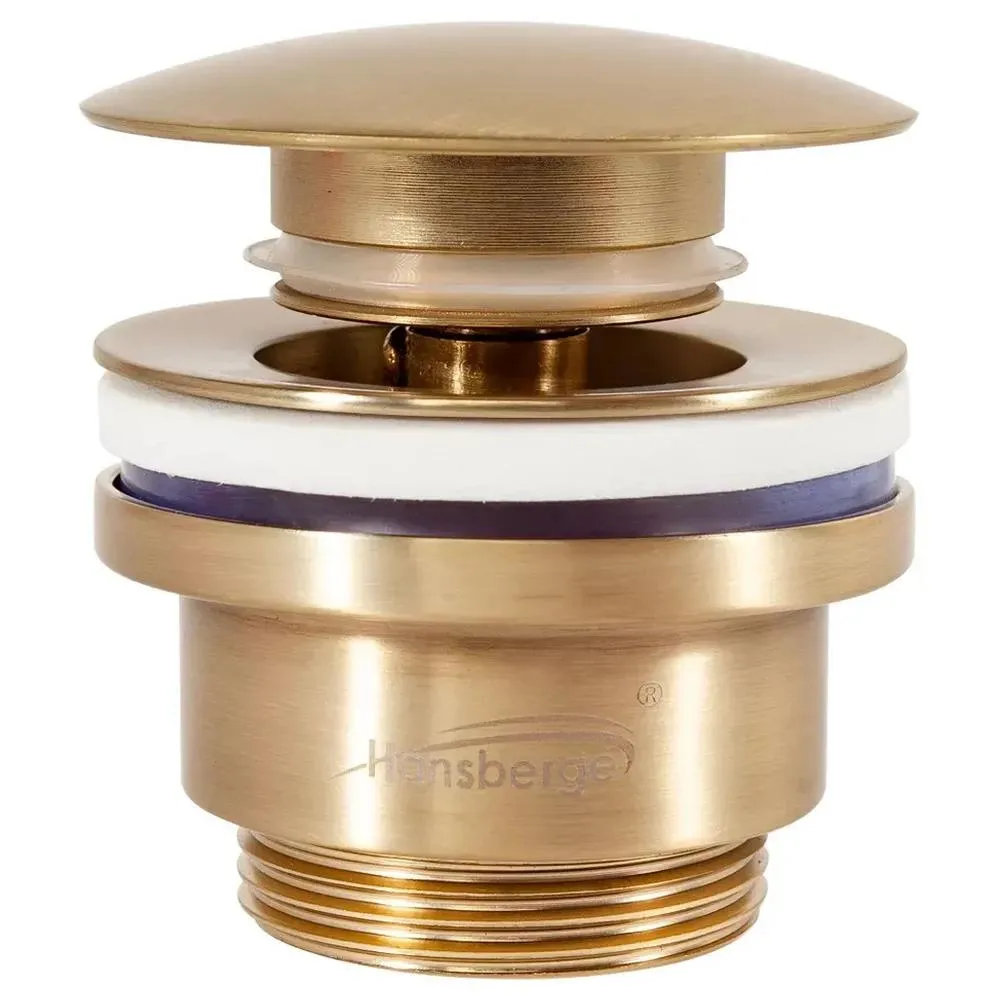 Донный клапан для раковины Hansberge H107MG, матовое золото