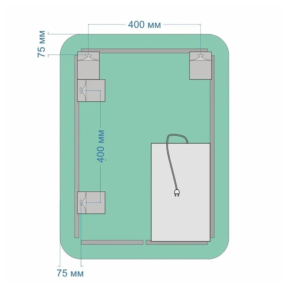 Зеркало Silver Mirrors Шампань-Lite 600х800 (открытая подсветка, сенсорный выключатель) гор/верт