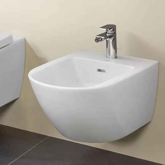Биде подвесное Villeroy & Boch Subway 3.0 CeramicPlus, Stone White (447000RW)