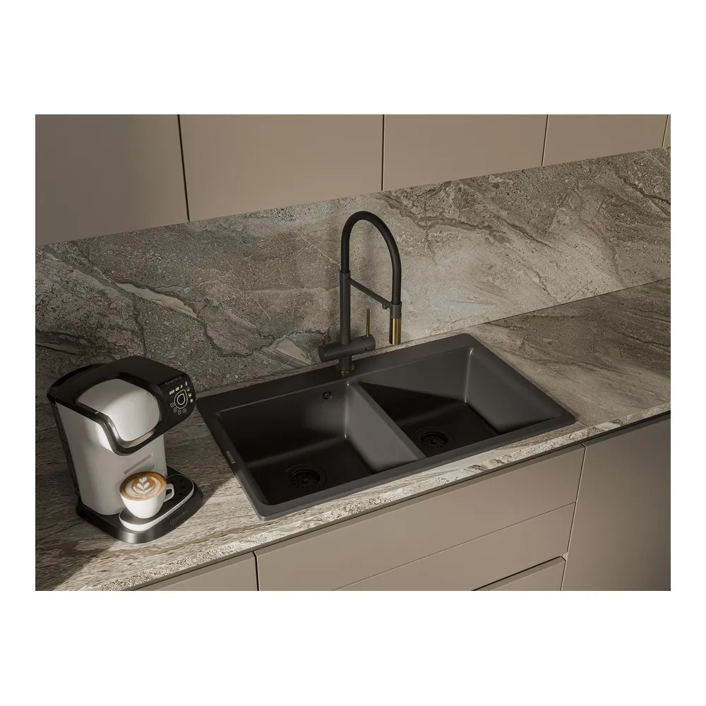 Кухонная мойка Rivelato AXEL X-90-2D, антрацит