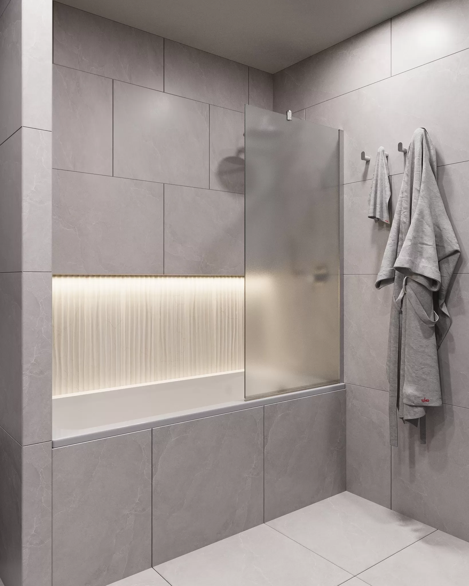 Шторка для ванны Timo TC-80/00F-8 в узком профиле 1400*800, стекло матовое 8 мм (T20)