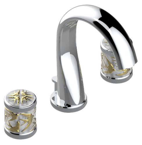 Смеситель для ванны и душа THG Hirondelles Gold stamped, никель (A4L B01 151M)