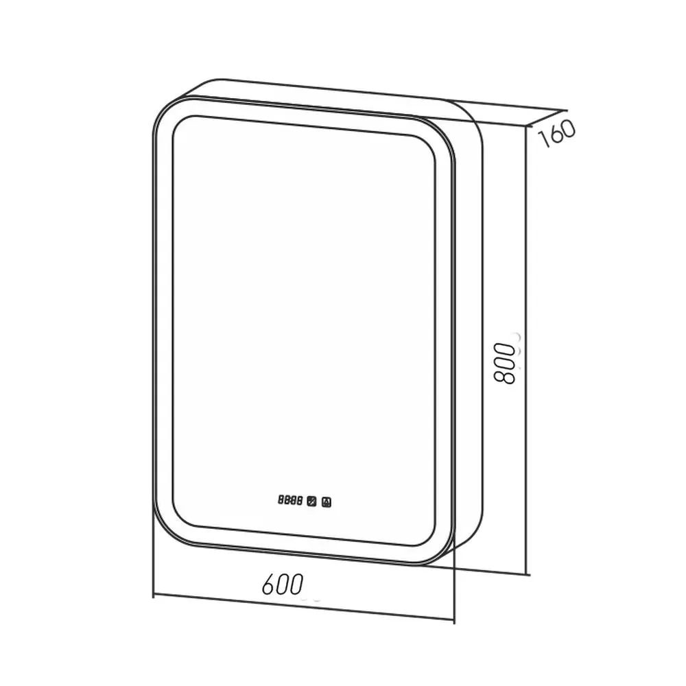 Зеркало-шкаф Silver Mirrors Фиджи 60 - 3.2 левый (часы, ТХ, подогрев, сенсорный выкл)
