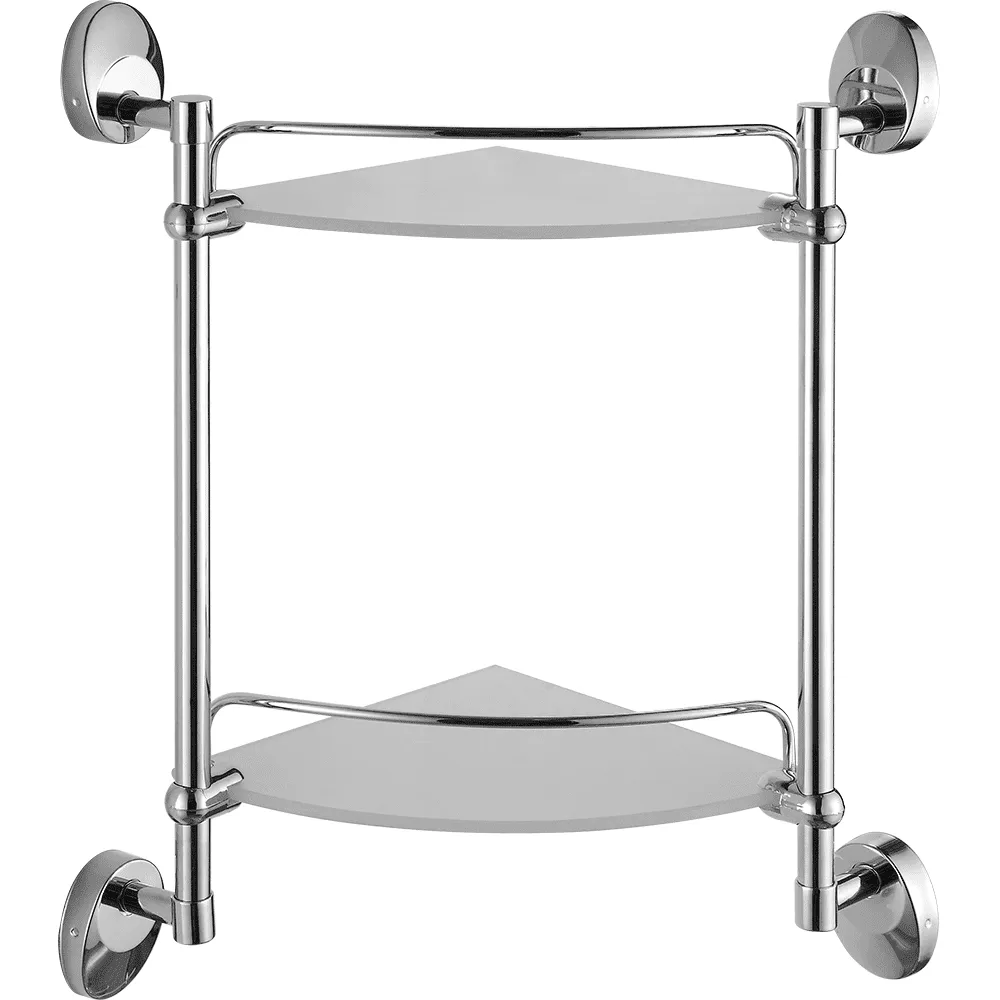 Полка стеклянная угловая FASHUN A1607-2, хром