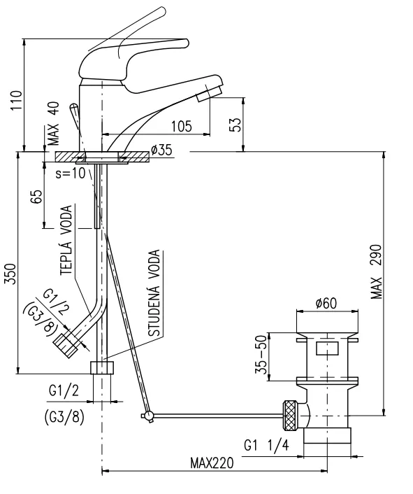 Смеситель для раковины Rav Slezak Sazava SA027.5