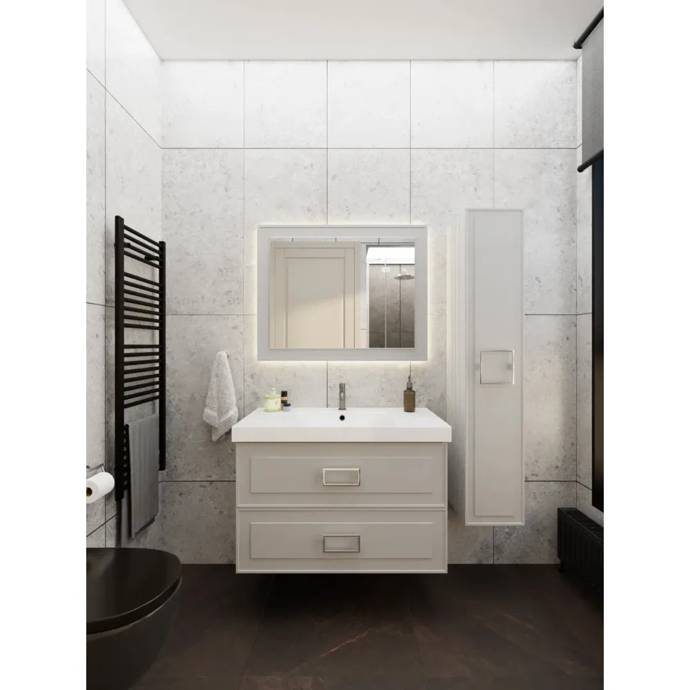 Тумба под раковину подвесная La Fenice Cubo TWIN FNC-01-CUB-C-100-2, бежевая