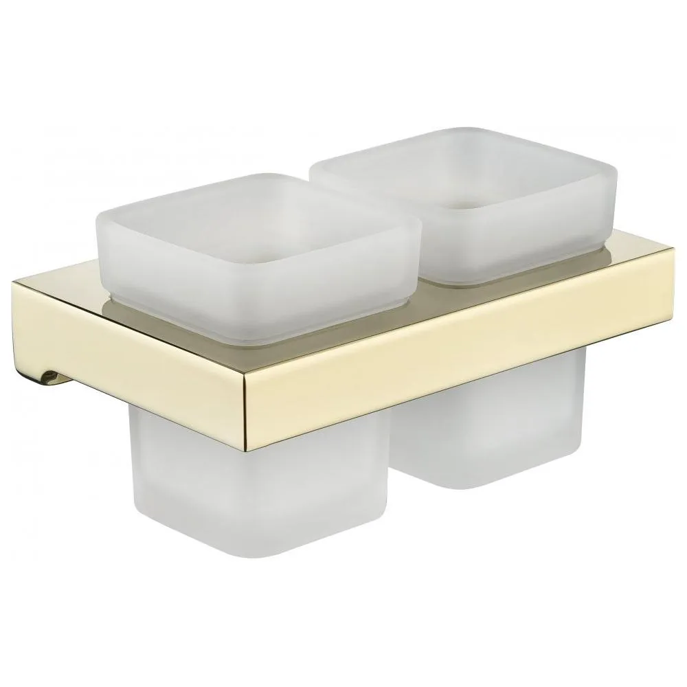 Стакан для ванной комнаты двойной Grocenberg AC0022GO, золото