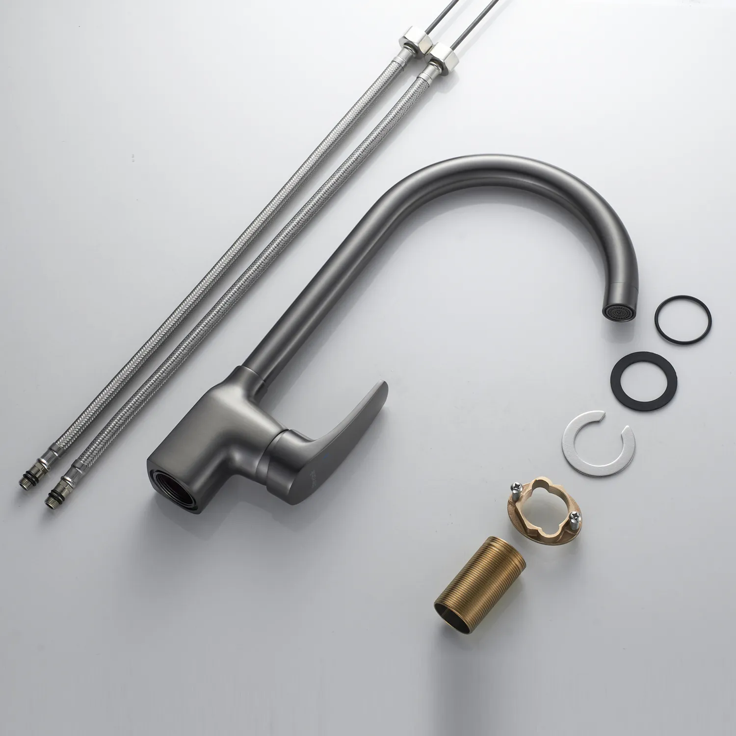 Смеситель для кухни Shevanik S5053T, оружейная сталь