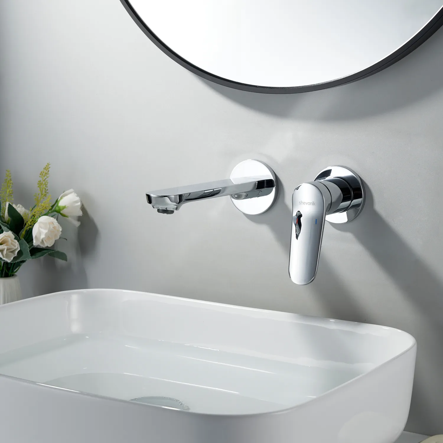 Смеситель для раковины встраиваемый Shevanik S4341, хром