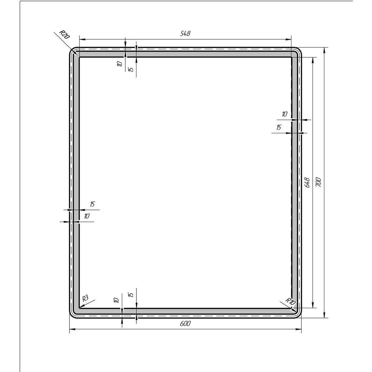 Зеркало Dreja Tiny 60 см с подсветкой, белый