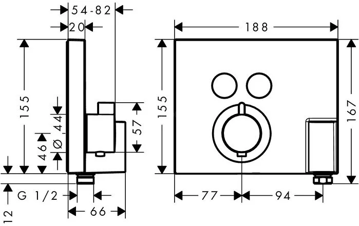 15765000S Set HG ShowerSelect термостатический смеситель (15765000+01800180)