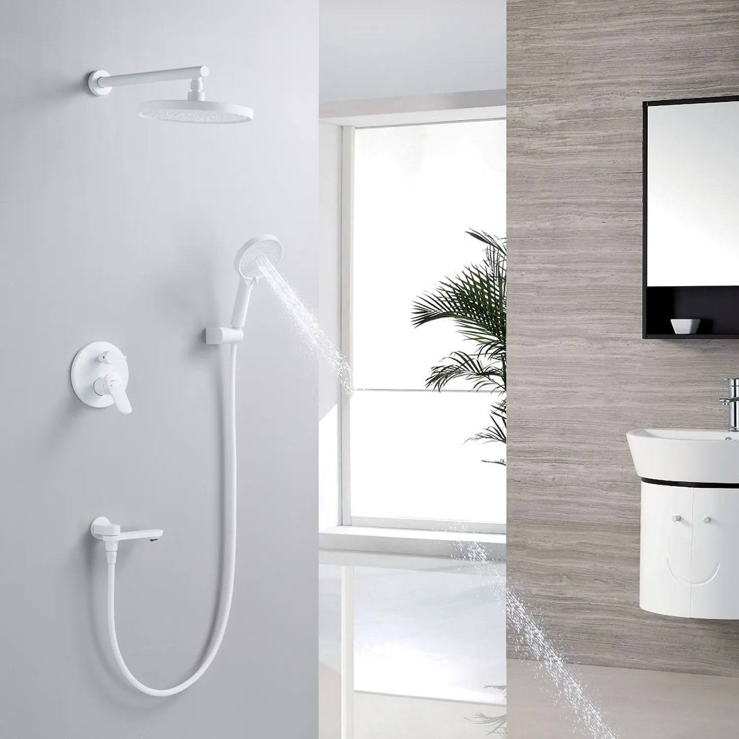 Душевая система встраиваемая Shevanik S4335C, белый