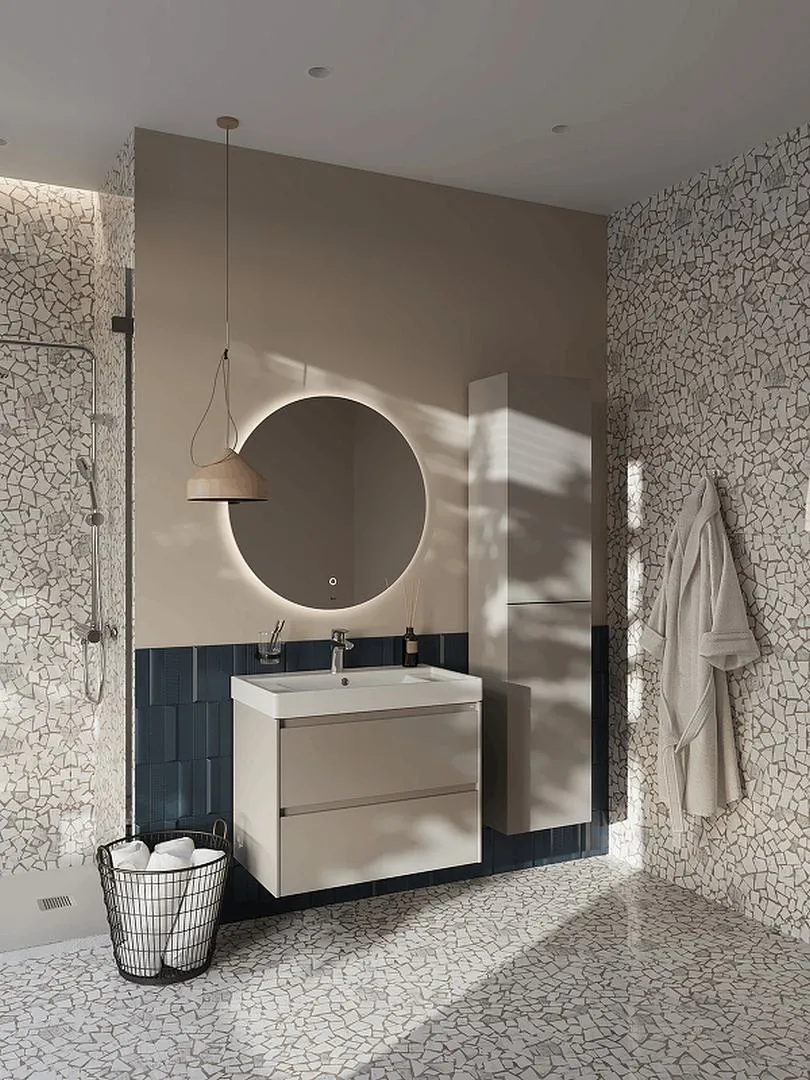 857635510 Roca ONA реверсивная шкаф-колонна 1750 мм, 400x300x1750 мм, бежево-серый матовый