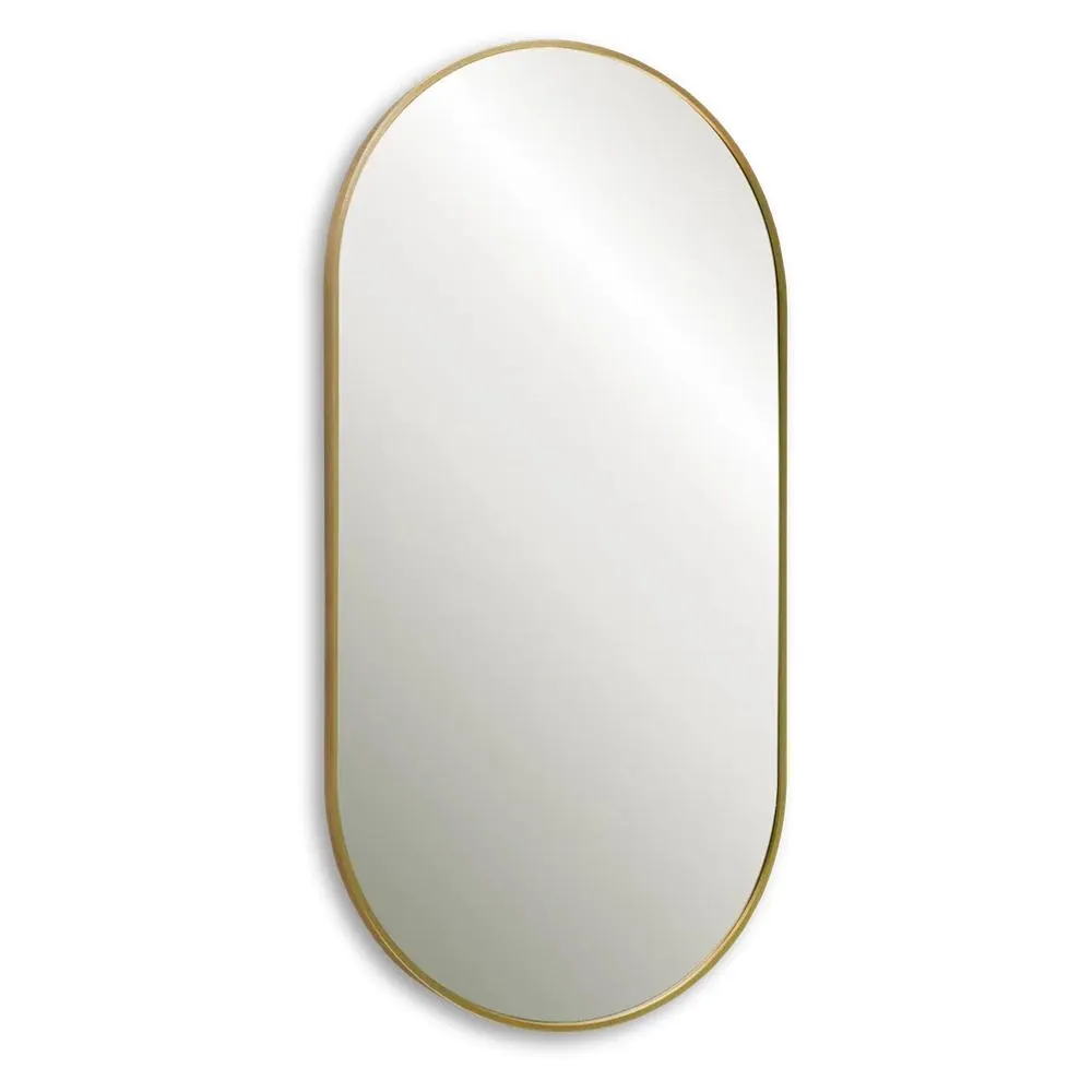 Зеркало Dreja GLOW 50х100 см, алюм. профиль, золото