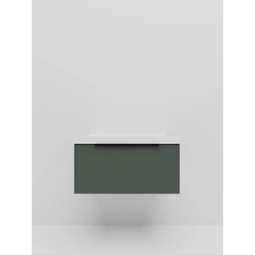 Тумба под раковину подвесная La Fenice SIMPLA FNC-01-SIM-G-80, серо-зелёная