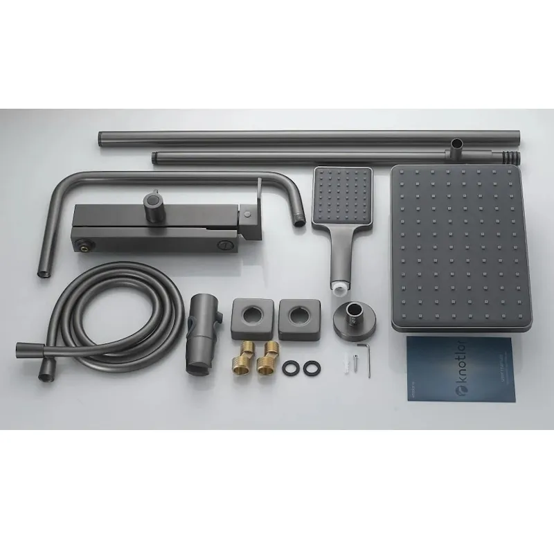 Душевая система Knotlor KN-23/GM, вороненая сталь