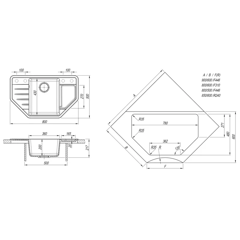 Кухонная мойка Dr. Gans РИО 25.080.C0800.401, белый
