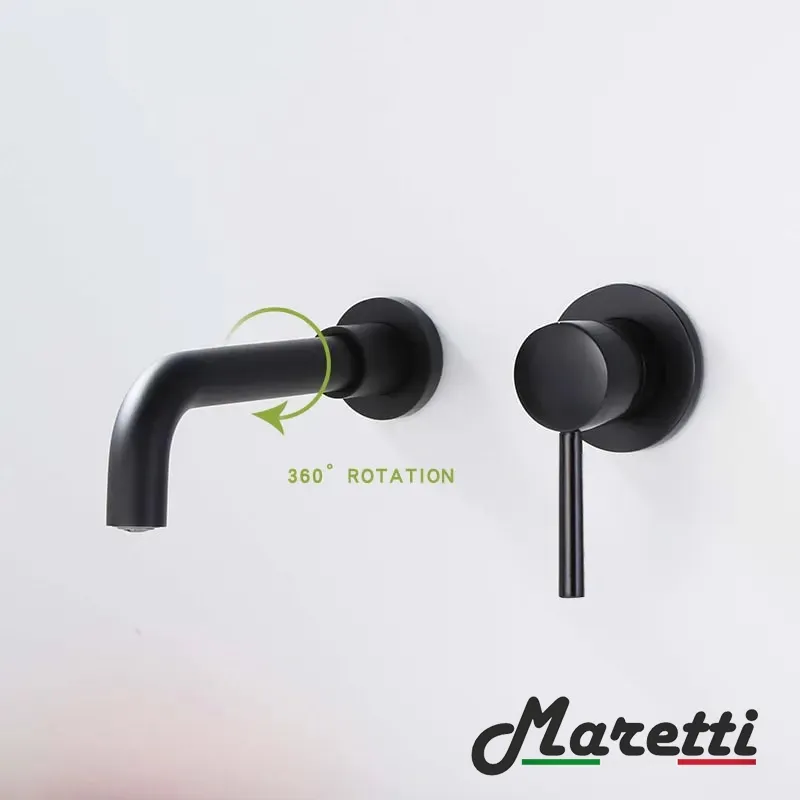 Смеситель для раковины встраиваемый Maretti Eleganza Black ENB32RF13, черный