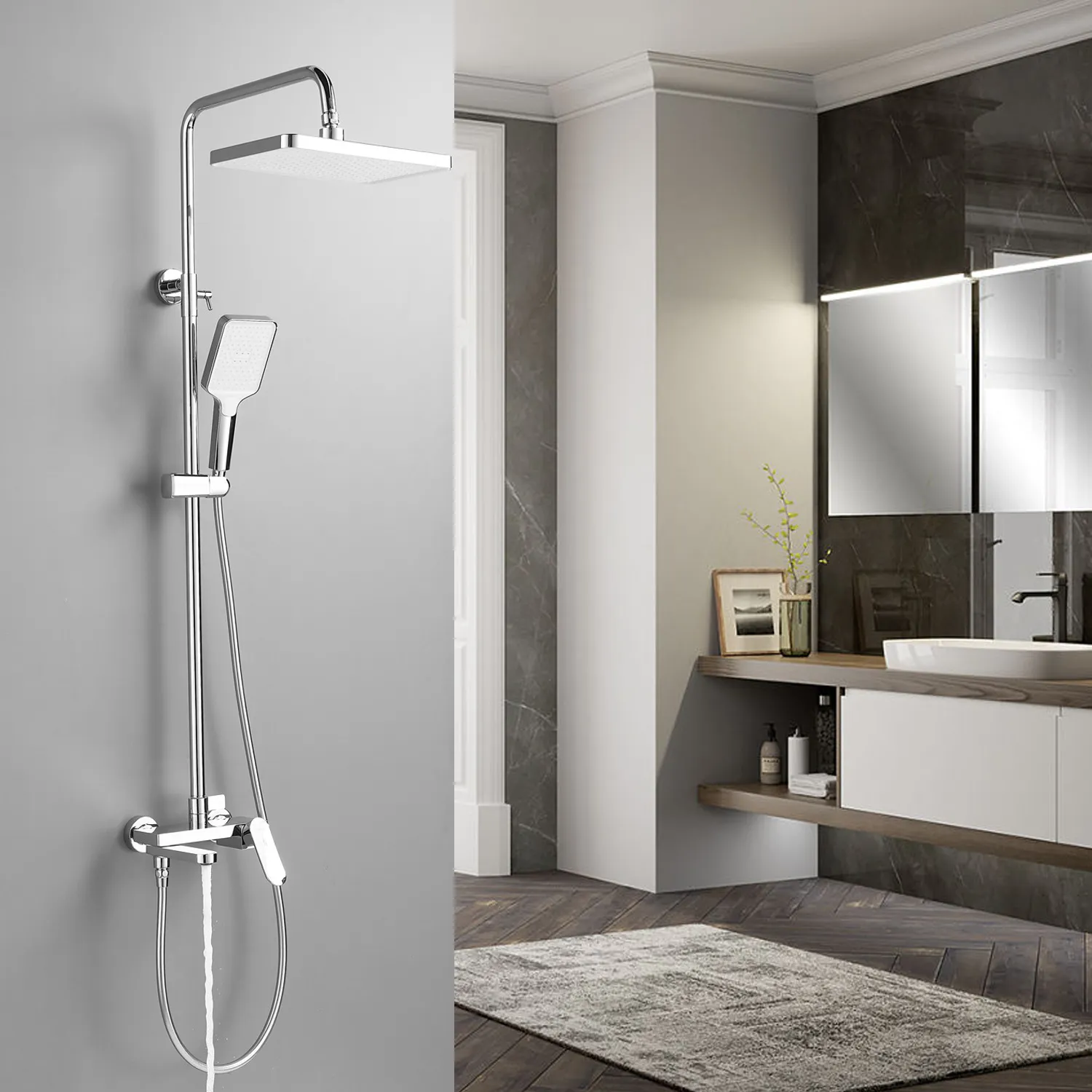 Душевая система Shevanik S4536, хром