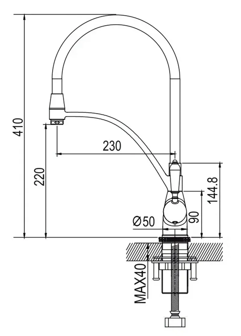 Смеситель для кухни Rose R153Q, бронза