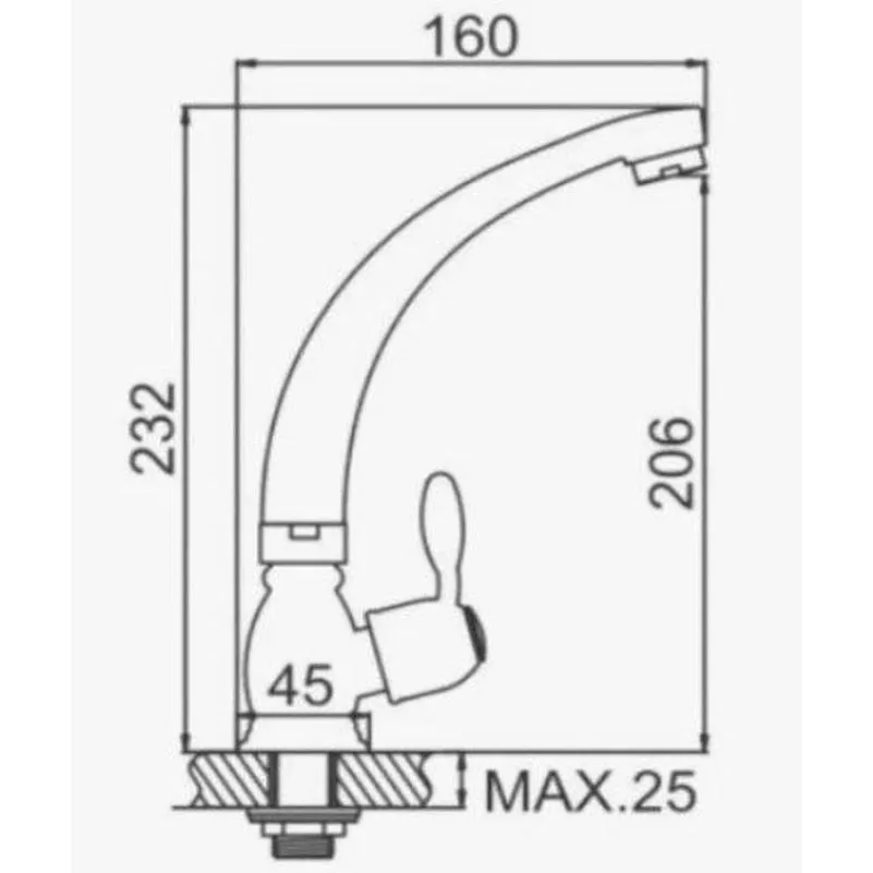 Кран на одну воду D-Lin D150911 хром