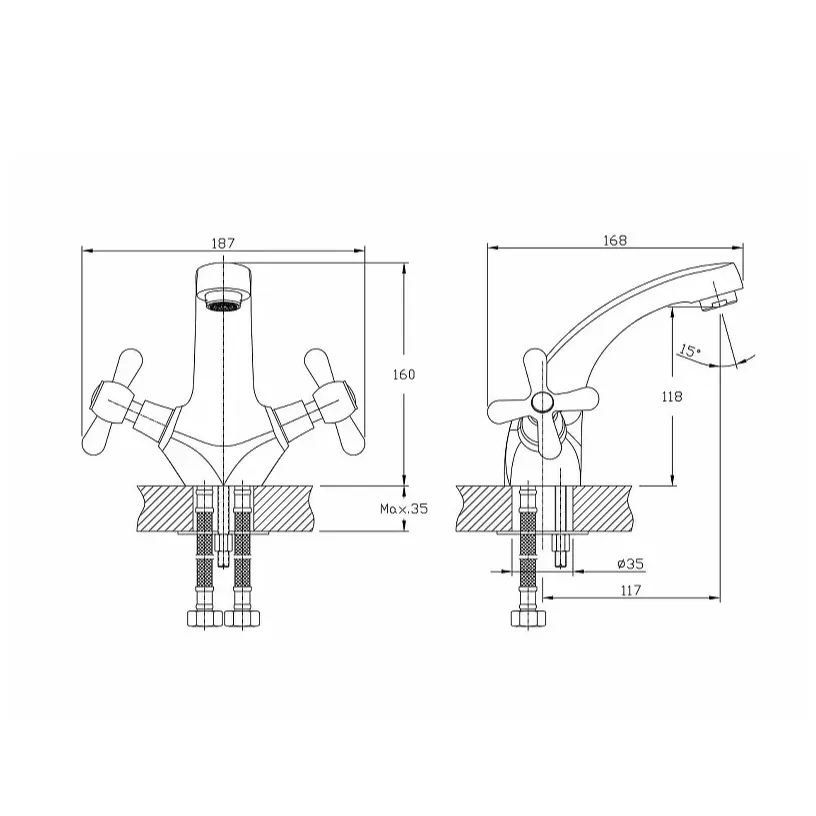 Смеситель для раковины D-Lin D110819, хром