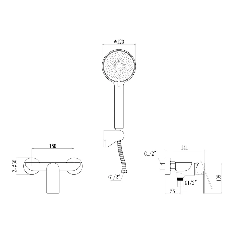 Смеситель для душа Fmark FS8802Q