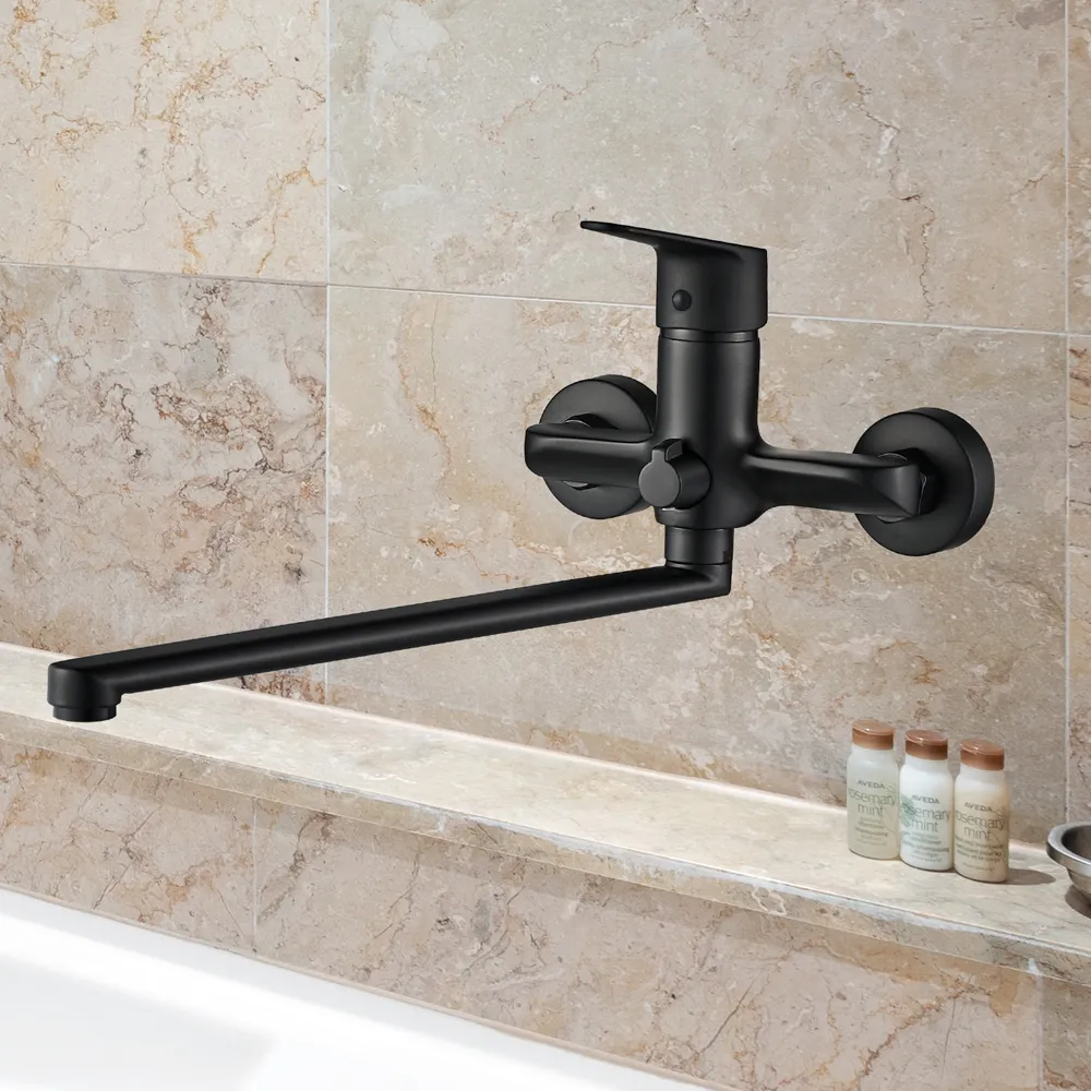 Смеситель для ванны WesnaArt NOVA NOV03-320Black, черный