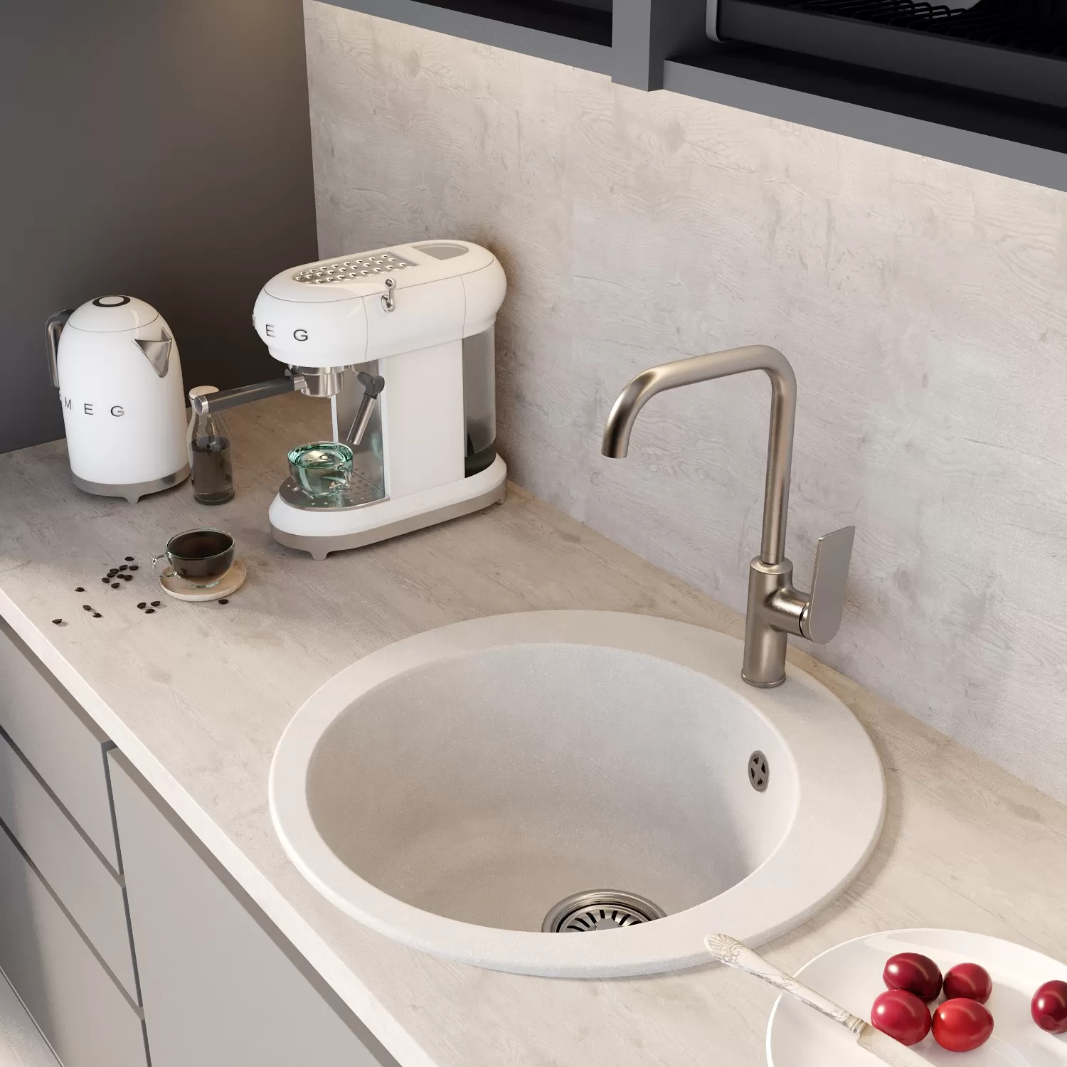 Мойкa MIXLINE ML-GM13 круглая  ультра-белая  (341) 495мм (глуб. чаши 200) NEW (551895)