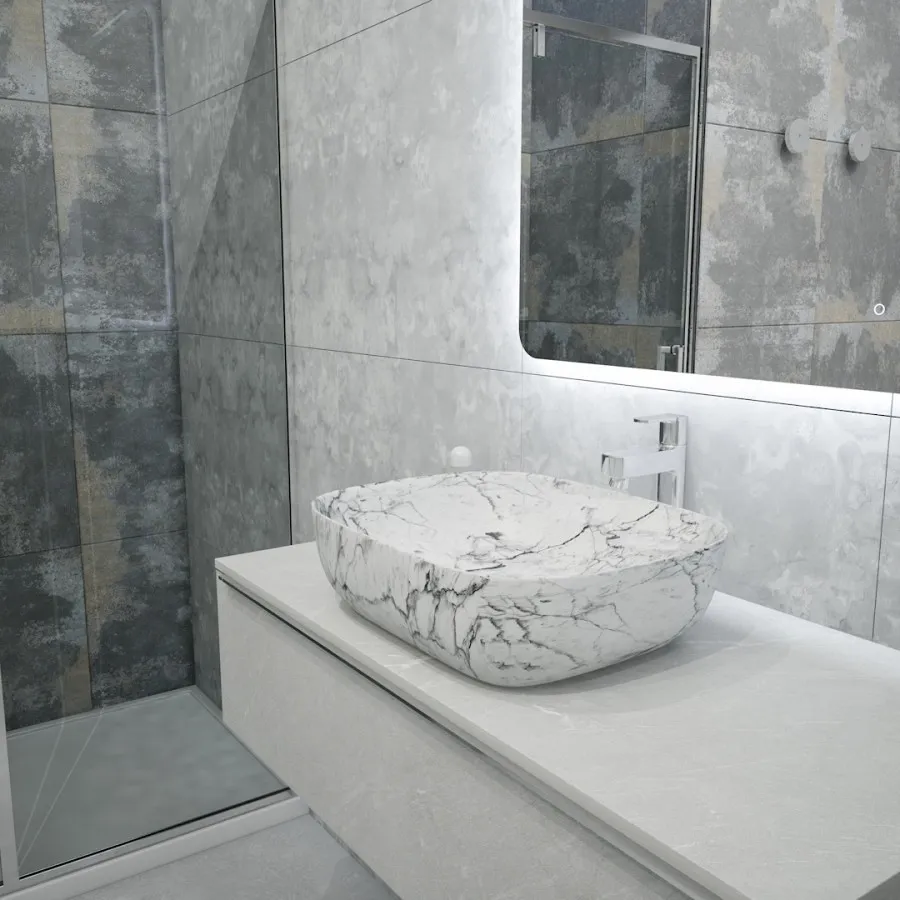 Раковина чаша Maretti FL13NS25-740MR, белый мрамор