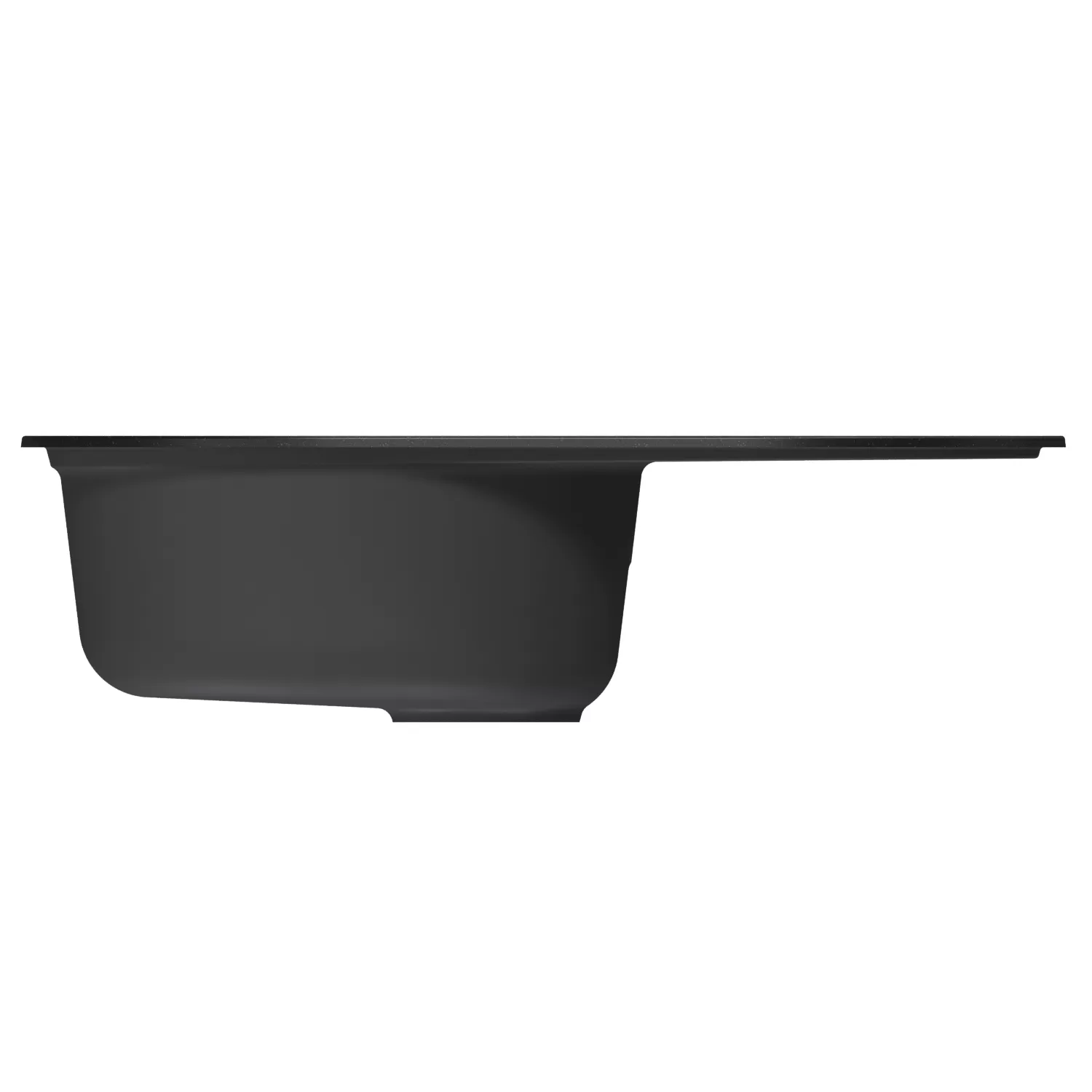 Мойка MIXLINE ML-GM16 овальная с крылом  ультра-черная (344) 730*460*180мм NEW (551934)