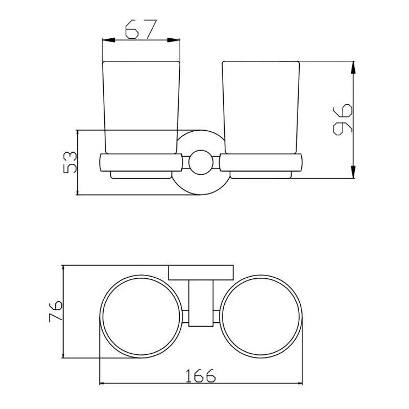 Стакан для ванной комнаты двойной Rav Slezak COLORADO COA0202, хром