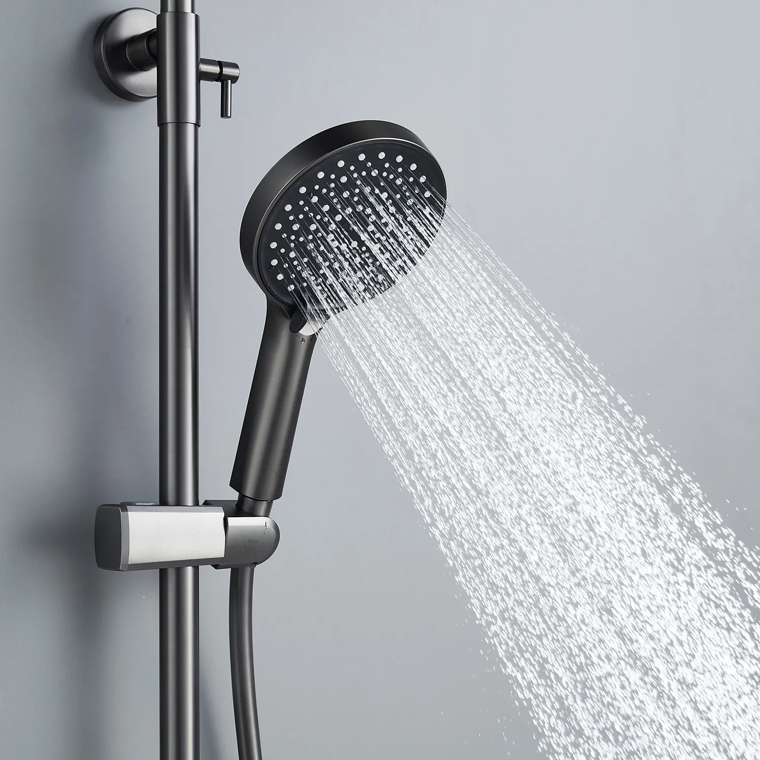 Душевая система Shevanik S4336T, оружейная сталь