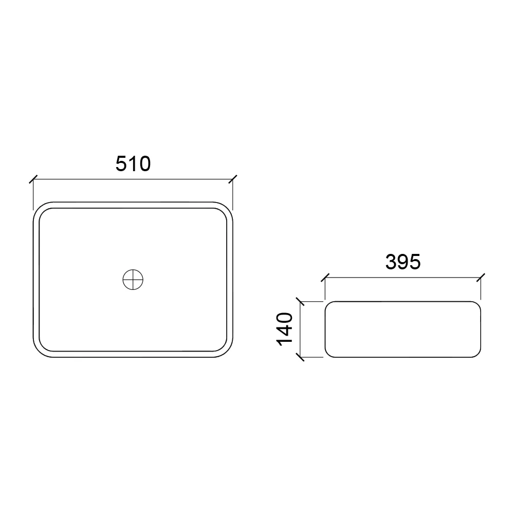 Раковина чаша WesnaArt KUBUS 3010-KUB13, белый