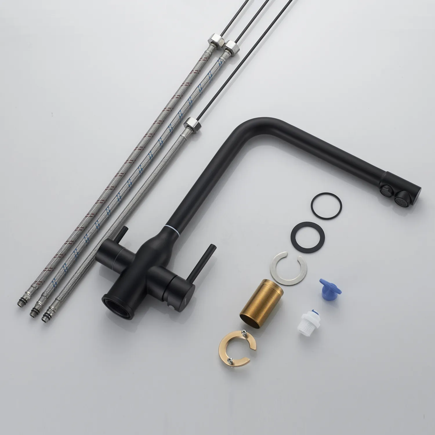 Смеситель для кухни с подключением фильтра Shevanik S248H, черный