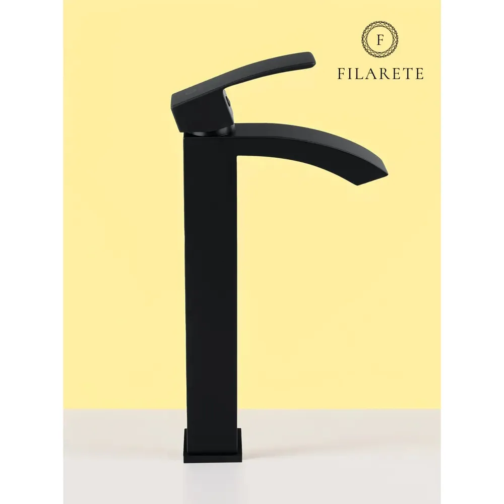 Смеситель для раковины высокий FILARETE Waterfall FL6010BL, черный