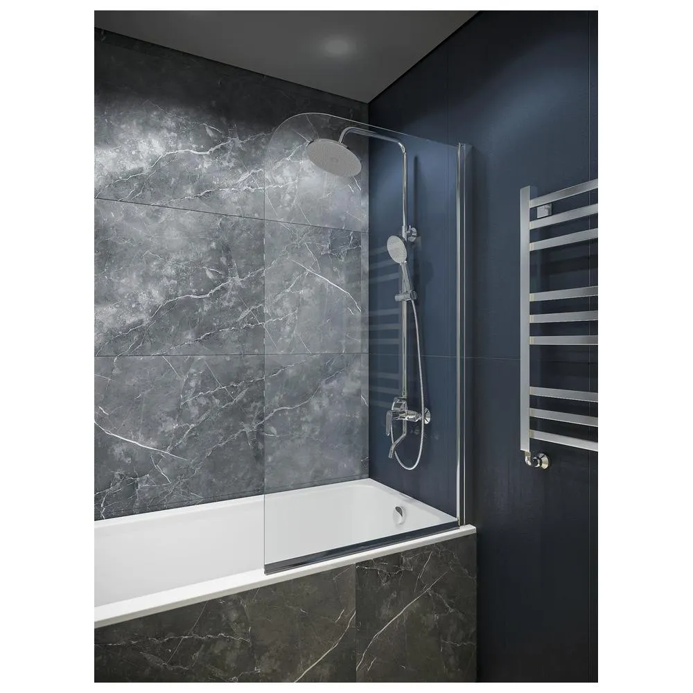 Шторка на ванну распашная Knotlor BS080CG0C 140х80, хром