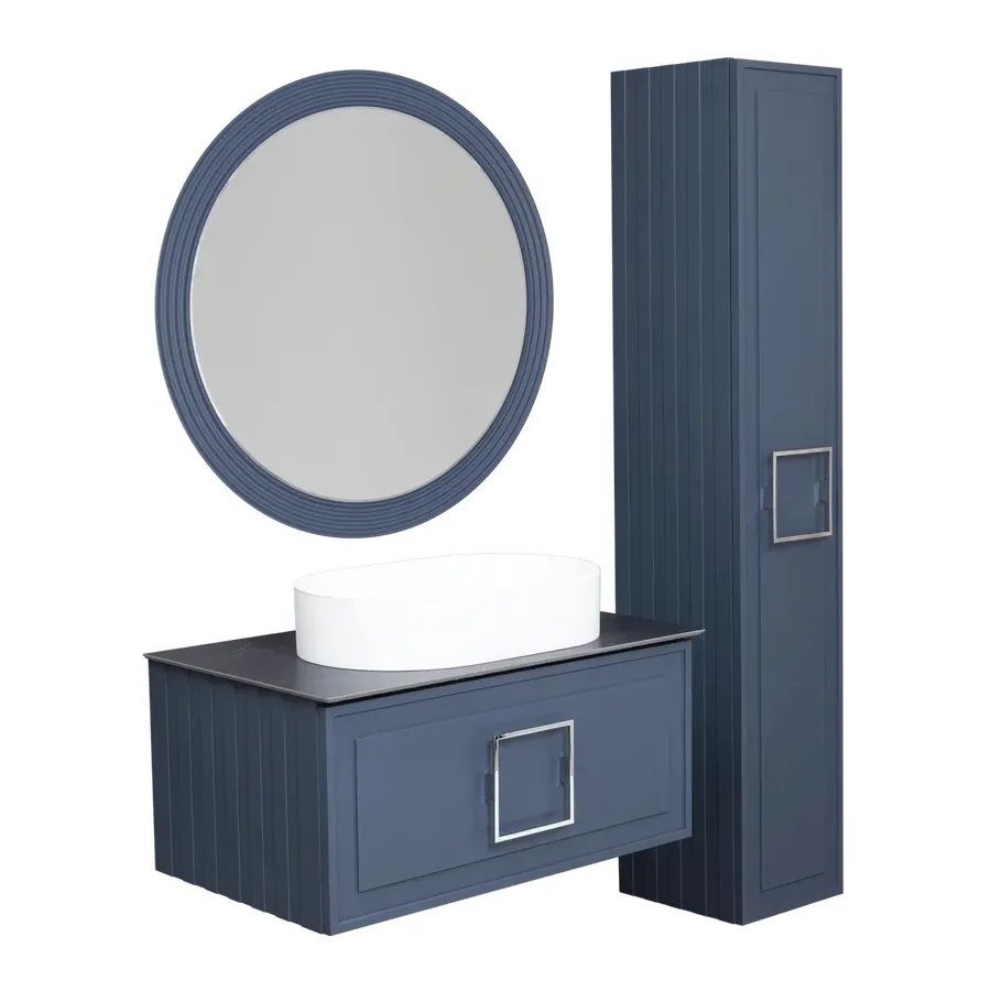 Зеркало с подсветкой La Fenice Terra Blue Grigio 80, синее