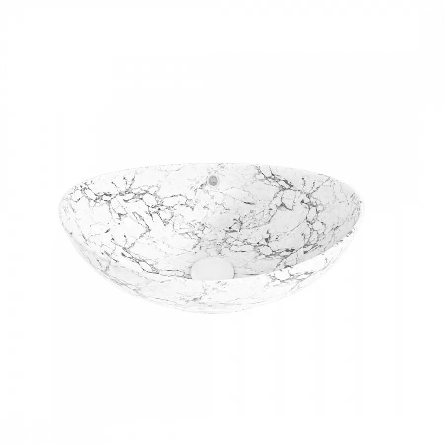 Раковина чаша Maretti EN13NS48-740MR, белый мрамор