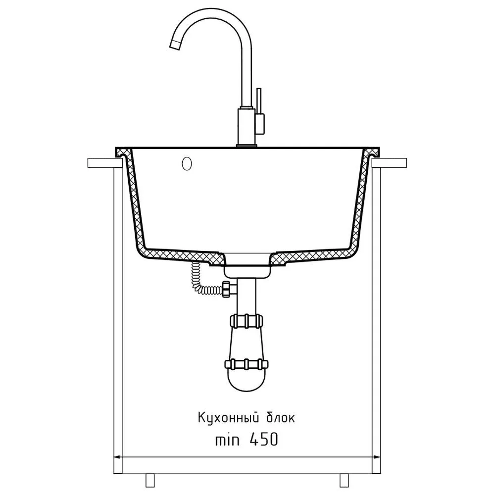 Кухонная мойка GranFest URBAN 649, белый