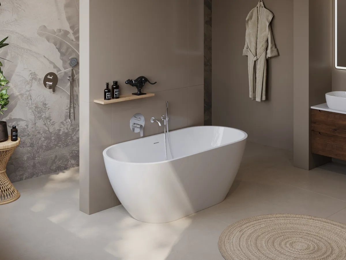 Акриловая ванна BelBagno 170x75, белый (BB701-1700-750-K) отдельностоящая
