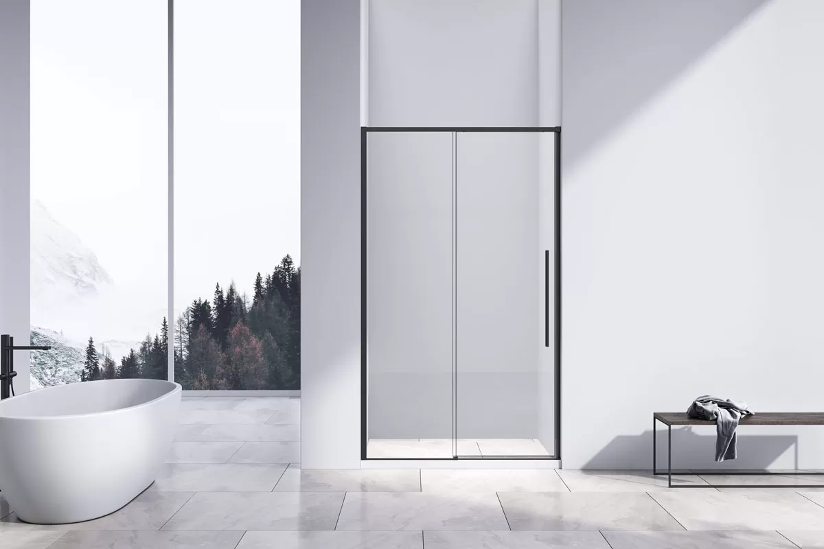 Душевая дверь Vincea Slim-N (VDS-4SN120CLB) 1200х1950 мм, черный, стекло прозрачное