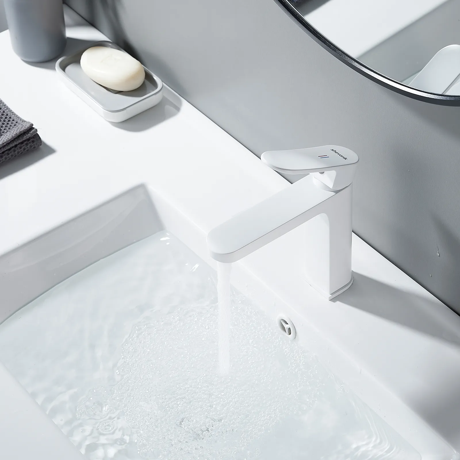 Смеситель для раковины Shevanik S4501C, белый