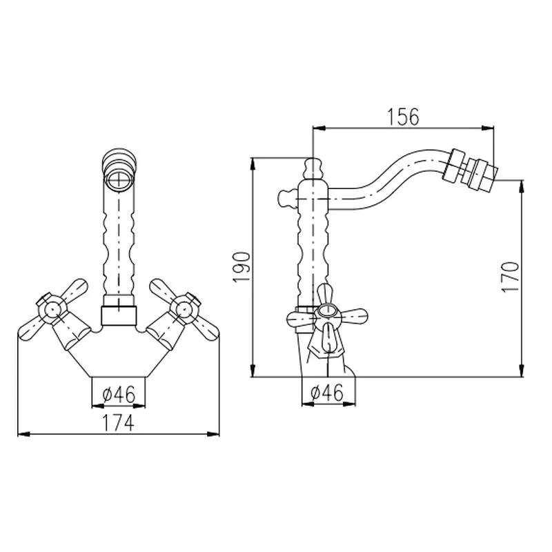 Смеситель для биде Rav Slezak MORAVA MK520.5/9, хром