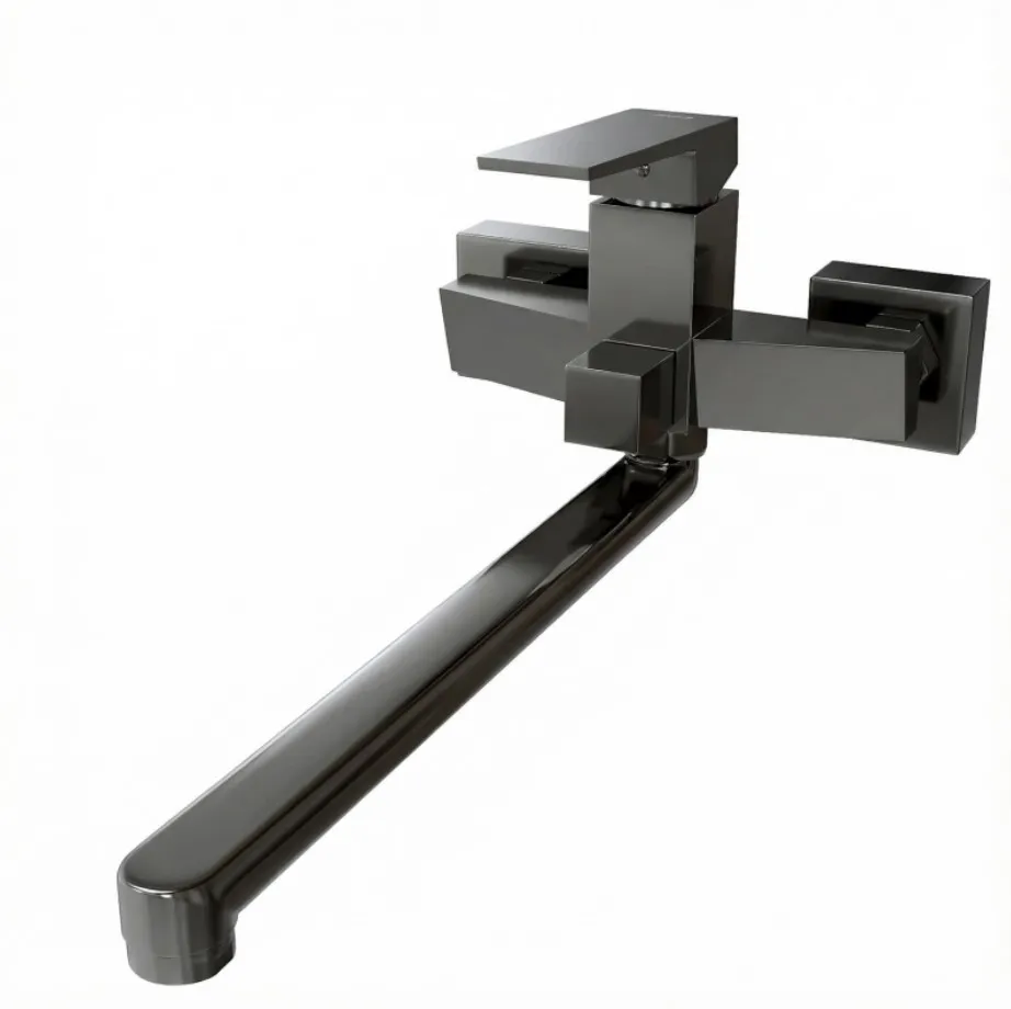 Смеситель для ванны и раковины 35k MIXLINE МЛ20-02Г(ML20-02GR) "Квадра" ГРАФИТ (557900)