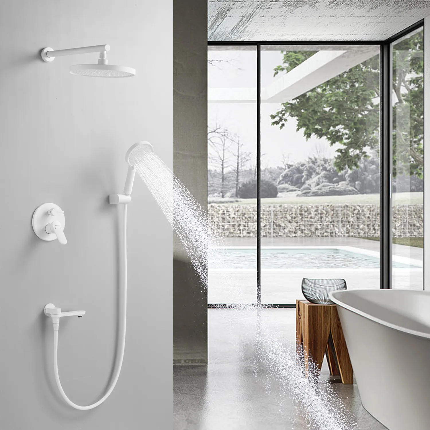 Душевая система встраиваемая Shevanik S4335C, белый